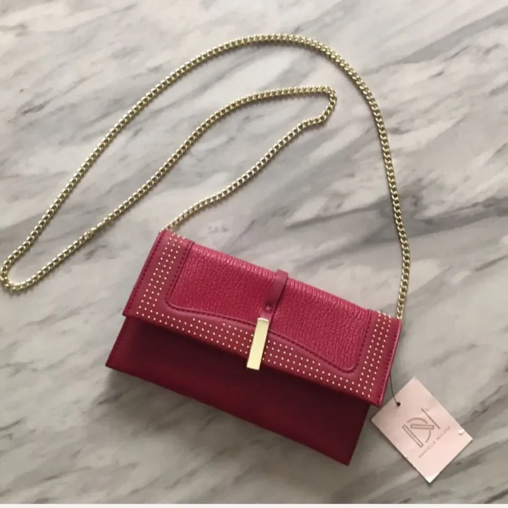 Danielle Nicole Red Harlow Crossbody Purse Bag Clutch - Picture 6 of 8